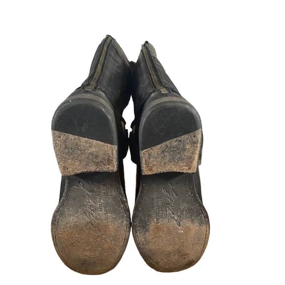 Frye Black Leather Tall Back Zipper Phillip Harness Tall Boots Women Sz 6 - Picture 5 of 11